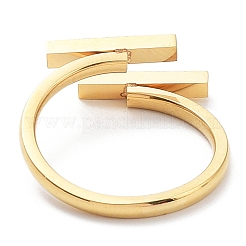 Ионное покрытие (ip) 304 нержавеющая сталь двойные прямоугольные открытые манжетные кольца&nbsp;RJEW-K244-04G