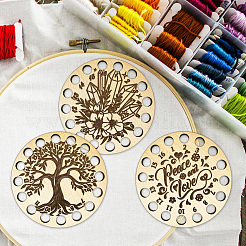 16-позиционные деревянные лотки для хранения ниток для вышивания&nbsp;TOOL-WH0056-033