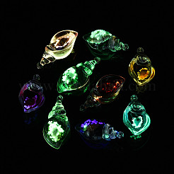 Подвески из прозрачной светящейся смолы и ракушек&nbsp;RESI-T026-23M