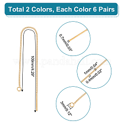 12 пара 2 цветов фурнитура для сережек-гвоздиков из нержавеющей стали 304&nbsp;STAS-UN0049-43