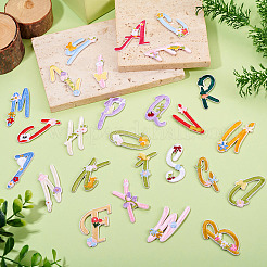 26 шт. буквы a~z с цветком полиэстер компьютерная вышивка ткань термоприклеиваемые/пришивные нашивки&nbsp;DIY-TAC0015-42