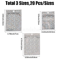 60 шт. 3 стиля блестящие голографические звезды пластиковая упаковка инь-ян пакеты с застежкой-молнией&nbsp;OPP-DJ0001-02