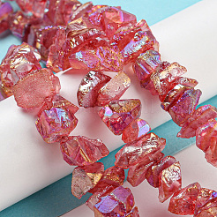 1 нить гальванизированных бусин из натурального кварца&nbsp;G-PA0001-18B