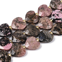 Природные родонит бисер нитей&nbsp;G-P592-B12-01