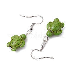 Серьги-подвески из синтетического говлита и бирюзы&nbsp;EJEW-JE06166