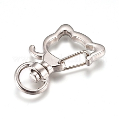 Поворотные застежки-карабины из сплава&nbsp;KEYC-WH0016-37P