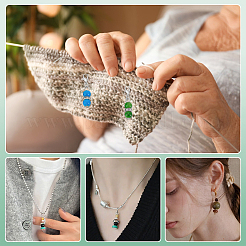 48 шт. 12 стиля железных и круглых стеклянных подвесных украшений&nbsp;HJEW-PH02238