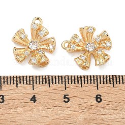 Латунные микропаве прозрачные подвески с фианитом&nbsp;KK-T080-19A-G