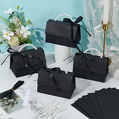 Складные бумажные свадебные конфетницы с пластиковой ручкой&nbsp;CON-WH0115-20B-02