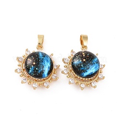 Латунные микропаве прозрачные подвески с фианитом&nbsp;KK-E068-VC466