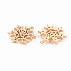 Латунные микропаве прозрачные подвески с фианитом&nbsp;KK-T062-178G-NF