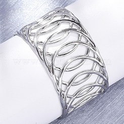 Браслеты-манжеты из нержавеющей стали 304 в европейском и американском стиле для женщин&nbsp;BJEW-D306-03P