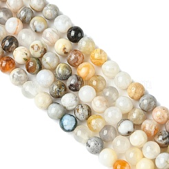 Натурального бамбука листьев агат круглых бусин пряди&nbsp;G-M248-4mm-04