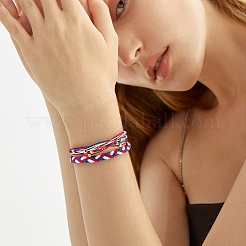 4шт 4 стиля цветок и якорь плетеные браслеты из бисера набор&nbsp;BJEW-SW00040