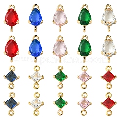 10 шт. 5-х цветные прозрачные стеклянные звенья/соединители&nbsp;GLAA-YW0004-42