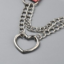 Ожерелья-чокеры в стиле панк из искусственной кожи с сердечком из сплава для женщин&nbsp;NJEW-WH0028-19P-01