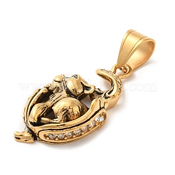 Подвески из нержавеющей стали 316L в тибетском стиле со стразами&nbsp;LS-STAS-D096-01D-AG