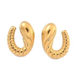 Серьги-гвоздики в форме спирального круассана из нержавеющей стали 304 для женщин&nbsp;EJEW-Z095-01G