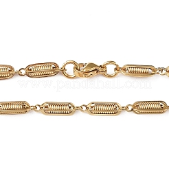 Ионное покрытие (ip) 201 нержавеющая сталь овальная цепочка ожерелье для мужчин и женщин&nbsp;NJEW-I122-09G