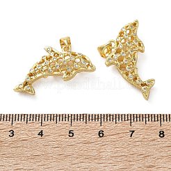 Латунные микропаве прозрачные подвески с фианитом&nbsp;KK-D221-19G-02