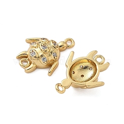 Подвески-коннекторы с морскими животными из латуни с микропаве из прозрачного кубического циркония&nbsp;KK-P325-03G