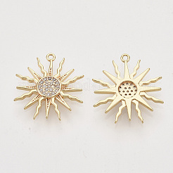 Кулоны солнечного затмения из латуни с прозрачным фианитом и прозрачным фианитом&nbsp;X-ZIRC-T011-27G-NF-1
