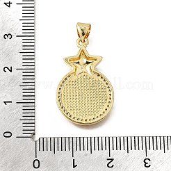 Подвески в форме ракушек из латуни с микропаве и кубическим цирконием&nbsp;KK-D328-13G