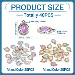 40 шт. 2-цветный сплав с УФ-покрытием и разноцветными стеклянными стразами&nbsp;FIND-PJ0001-38