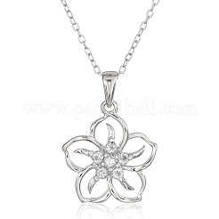 Сакура латунные микропаве прозрачные кубические цирконии подвески ожерелья для женщин&nbsp;FS-WG50C9C-01