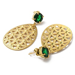 Серьги-гвоздики в форме капли из нержавеющей стали 304 с ионным покрытием (IP)&nbsp;EJEW-K269-09G