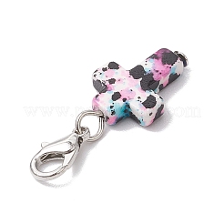 Подвески в форме креста из синтетической бирюзы&nbsp;HJEW-JM02568