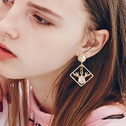 12 шт. латунные полукруглые серьги-гвоздики&nbsp;KK-BC0011-27