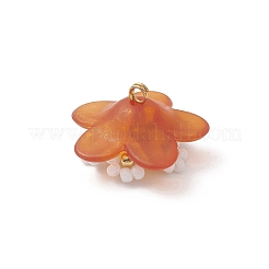 Подвески-цветы из стеклянных бусинок&nbsp;PALLOY-MZ01128-02