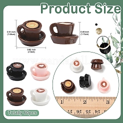 60 шт. 4-х цветные миниатюрные украшения из смолы кофе&nbsp;DOLL-YW0001-03