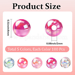 5 цвет прозрачных акриловых бусин&nbsp;MACR-PA0001-03B-02