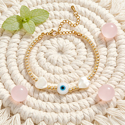 Летние браслеты из натуральных ракушек в форме сердца и сглаза&nbsp;NH4059