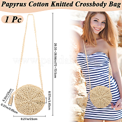 1 шт. трикотажные сумки через плечо из папируса и хлопка&nbsp;AJEW-BBC0002-27B