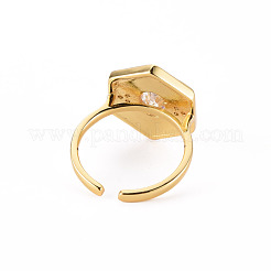 Латунные кольца из манжеты с прозрачным цирконием&nbsp;RJEW-S045-084-NR