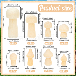 2 пакетик необработанных деревянных грибовидных украшений&nbsp;DJEW-PB0001-01