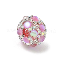 Сверкающие акриловые инкрустированные круглые бусины&nbsp;CLAY-NH0003-03S-01