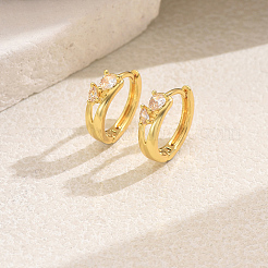 Элегантные серьги-кольца из латуни с прозрачным кубическим цирконием&nbsp;TM9800-1