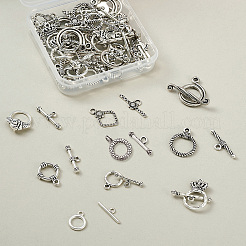 Сплавочные застежка тоггл тибетского стиля&nbsp;PALLOY-TA0001-47AS