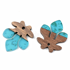 Подвески из прозрачной смолы и ореха&nbsp;RESI-S389-051B-B03