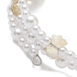 Браслеты из многорядных бусин из стекла и АБС-пластика с имитацией жемчуга&nbsp;BJEW-JB12321-02