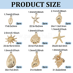 18 шт. 9 стиля подвески из сплава серии Ocean&nbsp;FIND-UN0007-28