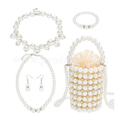 Комплекты сумок-тоут из круглого АБС-пластика с имитацией жемчуга&nbsp;SJEW-PH0001-25