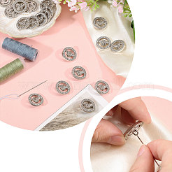 24 шт. 1-х дырочные пуговицы из сплава со стразами&nbsp;BUTT-CA0001-28A