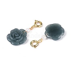 Подвески из натурального бирманского нефрита и натурального жемчуга.&nbsp;G-T143-47A