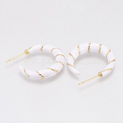 Серьги-кольца из латуни с эмалью&nbsp;EJEW-L231-62B