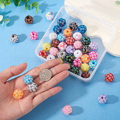 42шт 14 цвета смоляные бусины со стразами&nbsp;RESI-TA0004-70